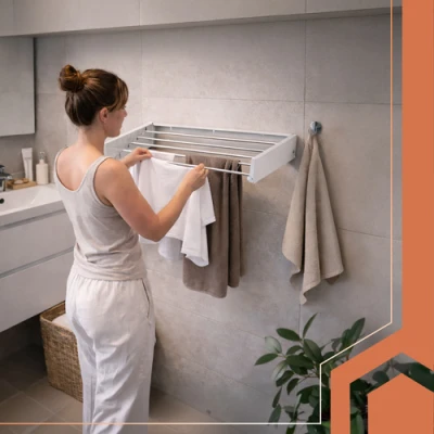 Ruhhy 27759 Skládací nástěnný sušák na prádlo 80 cm, bílý
