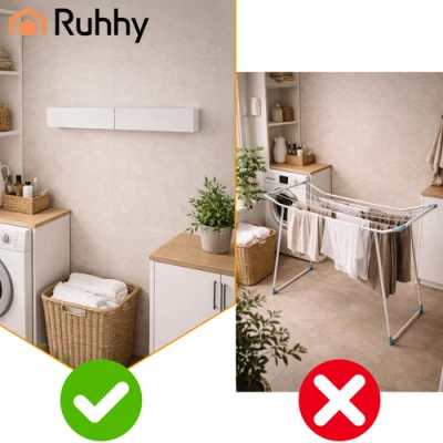 Ruhhy 27759 Skládací nástěnný sušák na prádlo 80 cm, bílý