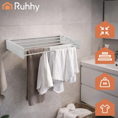 Ruhhy 27759 Skládací nástěnný sušák na prádlo 80 cm, bílý