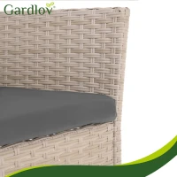 Gardlov 26909 Zahradní nábytek - pohovka, 2 křesla, stolek se sklem, ratan béžový