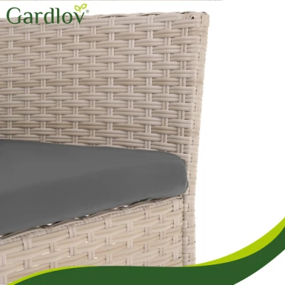 Gardlov 26909 Zahradní nábytek - pohovka, 2 křesla, stolek se sklem, ratan béžový