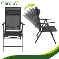 Gardlov 27674 Skladacie záhradné stoličky, sada 2 ks, čierna