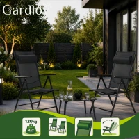 Gardlov 27674 Skladacie záhradné stoličky, sada 2 ks, čierna