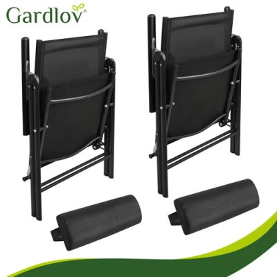 Gardlov 27674 Skladacie záhradné stoličky, sada 2 ks, čierna