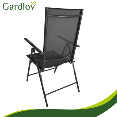 Gardlov 27674 Skladacie záhradné stoličky, sada 2 ks, čierna