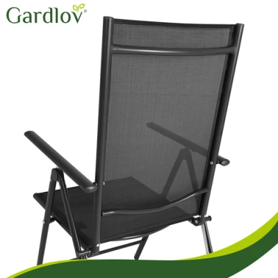 Gardlov 27674 Skladacie záhradné stoličky, sada 2 ks, čierna