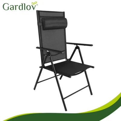 Gardlov 27674 Skladacie záhradné stoličky, sada 2 ks, čierna