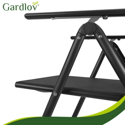 Gardlov 27674 Skladacie záhradné stoličky, sada 2 ks, čierna