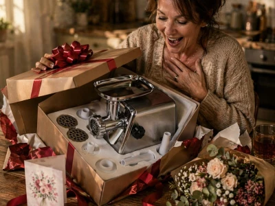 Verk 07557 Elektrický mlýnek na maso 800 W, 3 síta, plnička klobás, nerez 