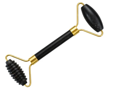 Verk 24672 Masážny valček na tvár Jade Roller, Gua-Sha, 3 v 1, čierny