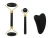 Verk 24672 Masážny valček na tvár Jade Roller, Gua-Sha, 3 v 1, čierny