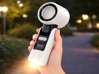 Verk 27703 Prenosný ventilátor s displejom a LED svietidlom, USB, 199 rýchlostí, biely