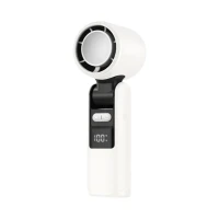 Verk 27703 Přenosný ventilátor s displejem a LED svítilnou, USB, 199 rychlostí, bílý