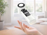 Verk 27703 Prenosný ventilátor s displejom a LED svietidlom, USB, 199 rýchlostí, biely