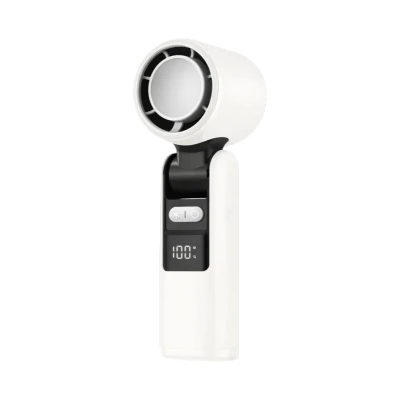 Verk 27703 Prenosný ventilátor s displejom a LED svietidlom, USB, 199 rýchlostí, biely