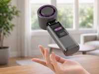 Verk 27703 Přenosný ventilátor s displejem a LED svítilnou, USB, 199 rychlostí, černý