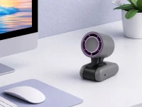 Verk 27703 Přenosný ventilátor s displejem a LED svítilnou, USB, 199 rychlostí, černý