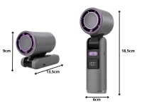 Verk 27703 Přenosný ventilátor s displejem a LED svítilnou, USB, 199 rychlostí, černý