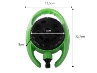 DIVODV 27878 Zahradní zavlažovač, 9 funkcí, otočný o 360°, zelenočerný
