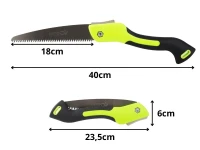 DIVODV 27889 Skladacie ručné pílka 35 mm, čepeľ 18 cm, čierno-zelená