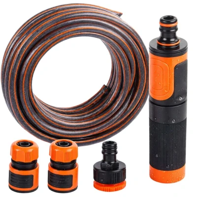 DIVODV 27885 Zahradní hadice 1/2" 30 m, 4vrstvá, spojky+postřikovač, šedooranžová