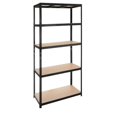Bigstren 27342 Kovový skladovací regál, 5 polic, 220 x 100 x 45 cm, 1000 kg, černý