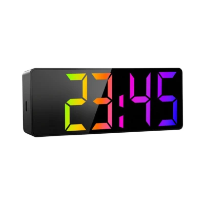 Izoxis 27743 Digitální LED budík se zrcadlovým displejem, 34 LED, černý