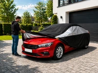 Verk 10170 Ochranná plachta na auto, veľkosť M, 140 x 388 x 107 cm, čierna