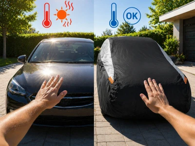 Verk 10170 Ochranná plachta na auto, vel. XL, 146 x 428 x 109 cm, černá