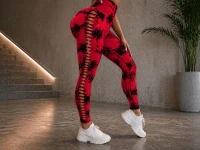 Verk 14664 Dámske legíny s push-up efektom, vysoký pás, S/M, červené