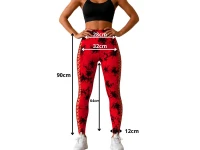 Verk 14664 Dámske legíny s push-up efektom, vysoký pás, S/M, červené