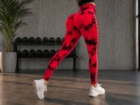 Verk 14664 Dámske legíny s push-up efektom, vysoký pás, S/M, červené