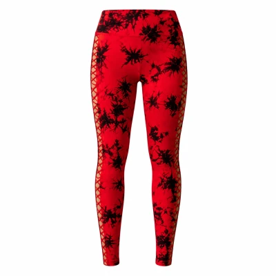 Verk 14664 Dámske legíny s push-up efektom, vysoký pás, S/M, červené