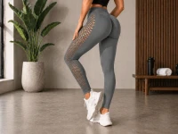 Verk 14673 Dámské legíny s push-up efektem, vysoký pas, vel. S/M, šedé 