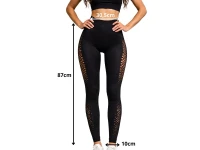 Verk 14673 Dámske legíny s push-up efektom, vysoký pás, veľkosť L/XL, čierne