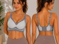 Verk 14672 Športová podprsenka push-up, bezšvová s vypchávkami, veľkosť M, sivá