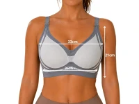 Verk 14672 Športová podprsenka push-up, bezšvová s vypchávkami, veľkosť M, sivá