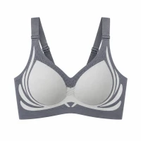 Verk 14672 Športová podprsenka push-up, bezšvová s vypchávkami, veľkosť L, sivá