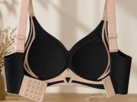 Verk 14672 Športová podprsenka push-up, bezšvová s vypchávkami, veľkosť L, čierna