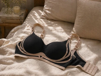 Verk 14672 Športová podprsenka push-up, bezšvová s vypchávkami, veľkosť L, čierna