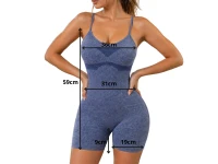 Verk 14674 Dámský fitness overal s push-up efektem, vel. S/M, modrý