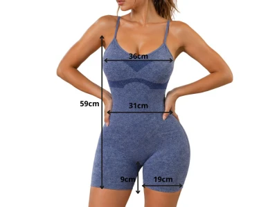 Verk 14674 Dámský fitness overal s push-up efektem, vel. S/M, modrý