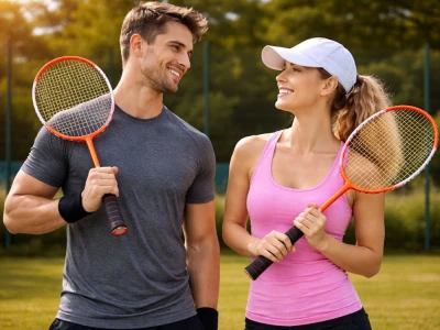 Verk 14713 Sada 2 badmintonových rakiet s puzdrom, červená 