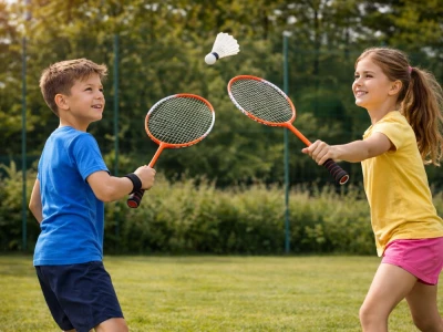 Verk 14713 Sada 2 badmintonových rakiet s puzdrom, červená 