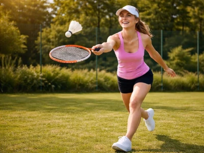 Verk 14713 Sada 2 badmintonových rakiet s puzdrom, červená 