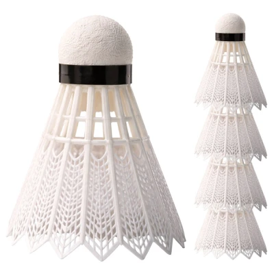 Verk 14714 Badmintonové loptičky, nylon, sada 5 ks, biele