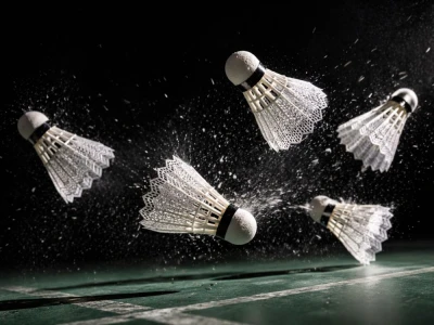 Verk 14714 Badmintonové loptičky, nylon, sada 5 ks, biele