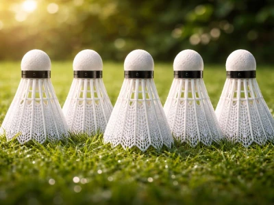 Verk 14714 Badmintonové loptičky, nylon, sada 5 ks, biele