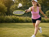 Verk 14713 Sada 2 badmintonových rakiet s puzdrom, zelená 