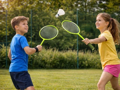 Verk 14713 Sada 2 badmintonových rakiet s puzdrom, zelená 